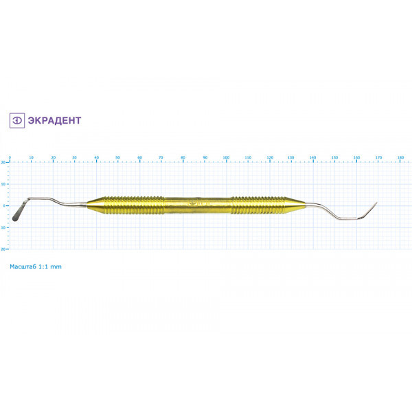 03-08 - гладилка каплевидная двустороняя большая 2,8/2,8, Экрадент (Россия)