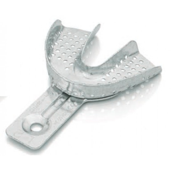 Ложка слепочная нижняя средняя (M) с перфораций без бортика, детская, из алюминия, Asa Dental (Италия)