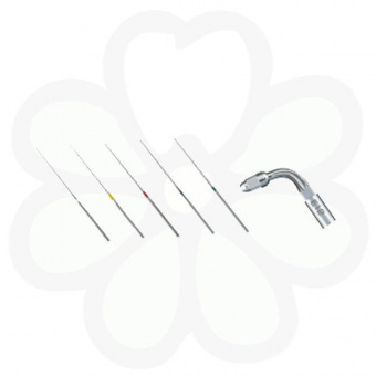Endo Kit E12 - набор эндодонтических насадок (E12, U-файлы №15, 20, 25, 30, 35 по 6 шт. каждого размера, ключ для замены насадок)