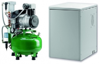 Компрессор медицинский KD 224 DB, производительность 100 л/м, ресивер 24 л, автоматический осушитель, ш/п шкаф., Diplomat Dental (Словакия).